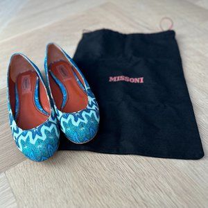 Missoni Blue Ballet Flats & Dust Bag - IT 37.5 (US 6.5)